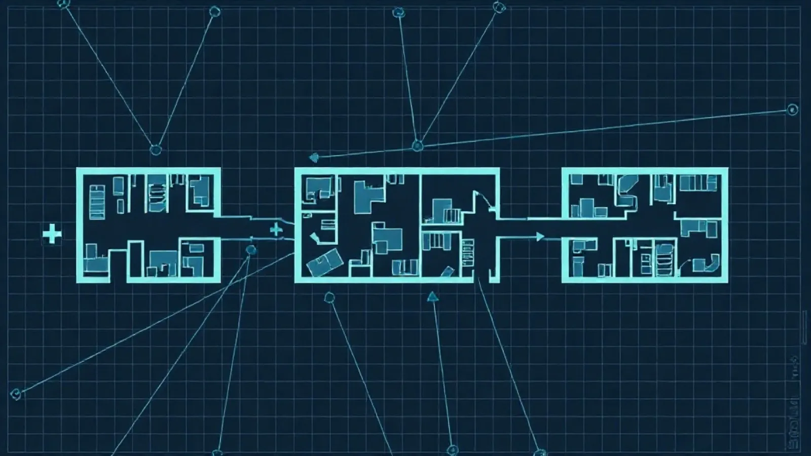 Diagrama de áreas y relaciones de un hospital antes de la obra